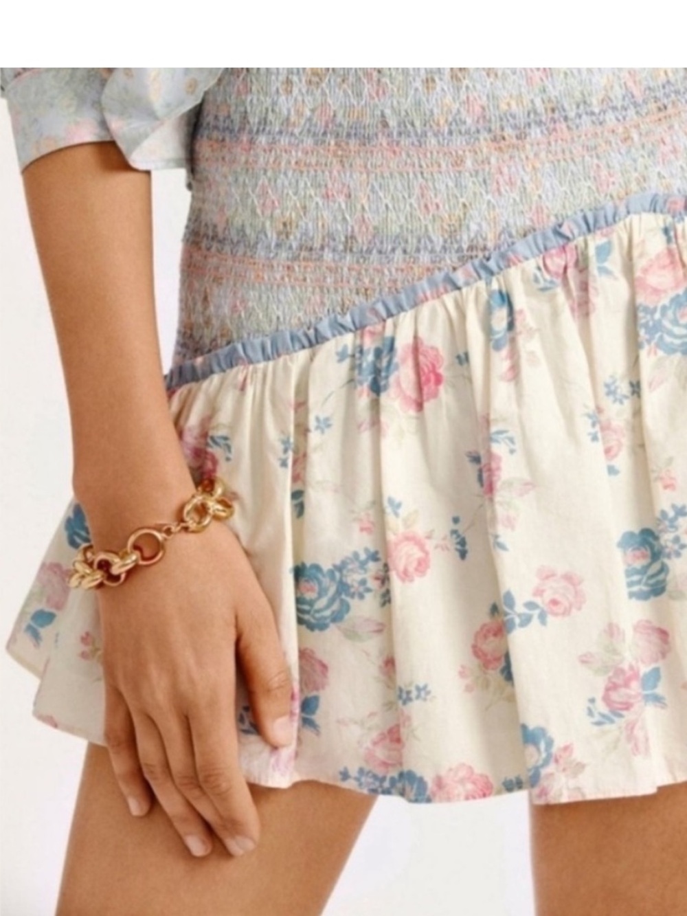 LoveShackFancy Anguilla Smocked Mini Skirt